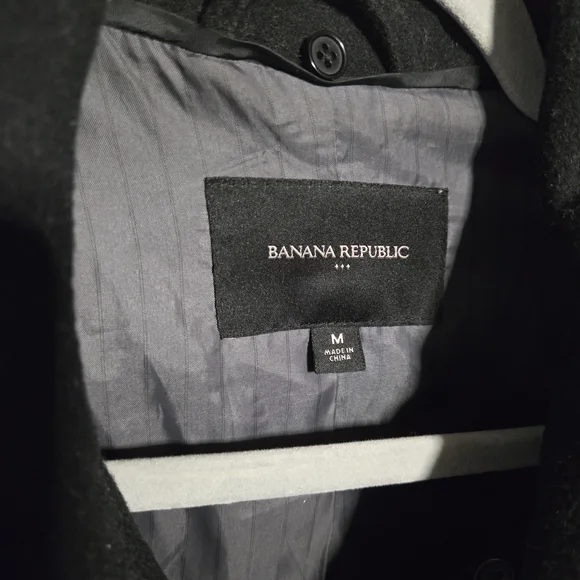 Banana Republic Wool Blend Peacoat – Black – Size Medium - Picture 8 of 10